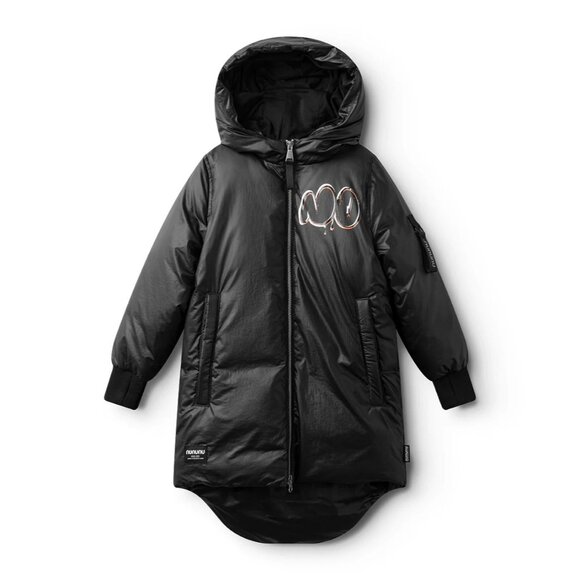 Nununu Dizzy Skull Parka Down Coat in Black - Picture 1 of 6